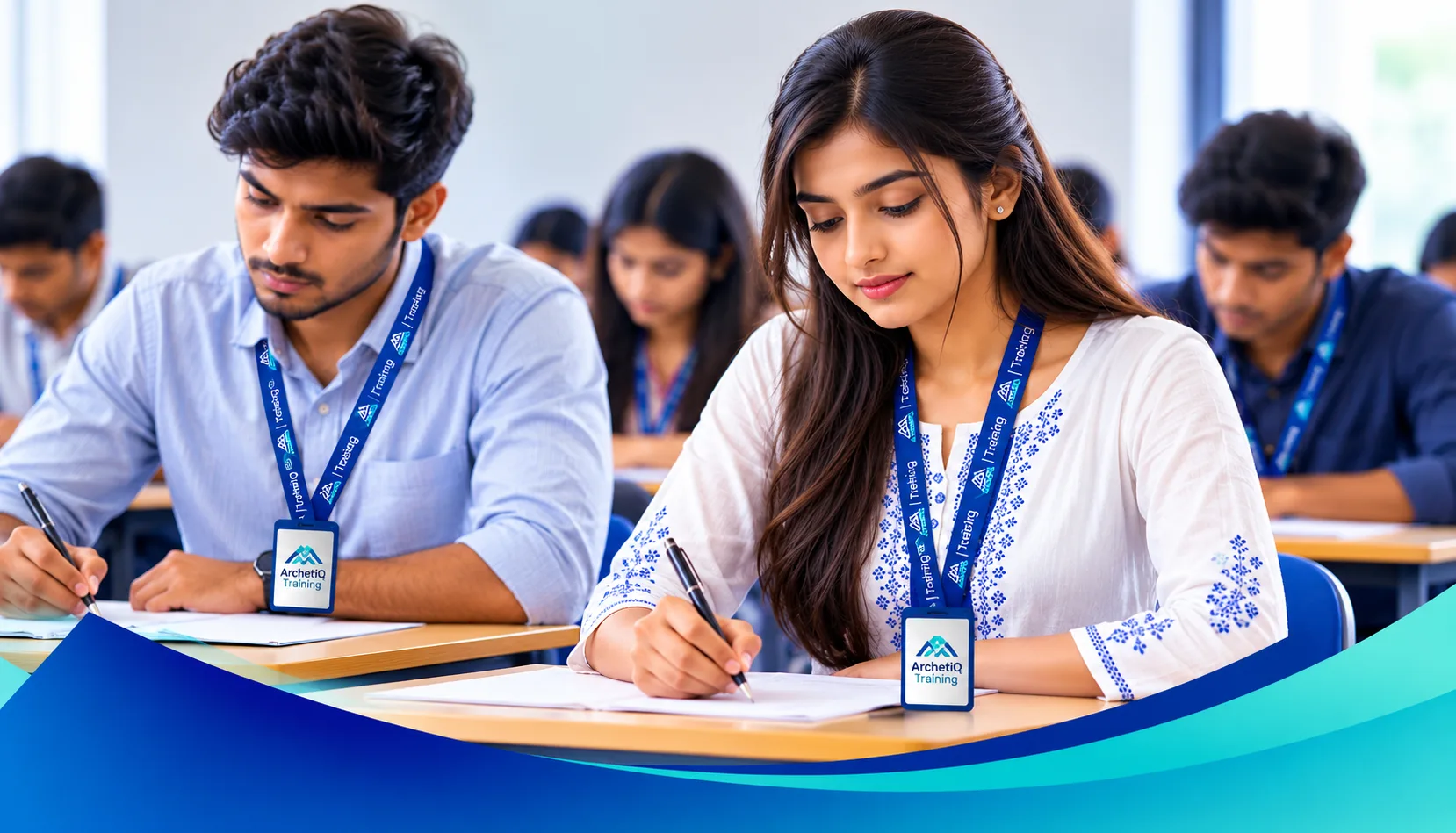 Student taking an online examination